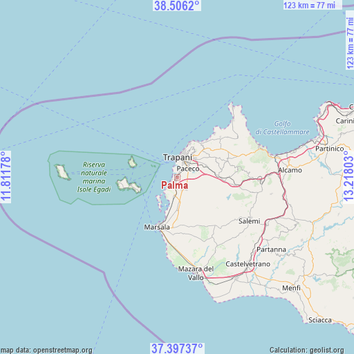 Palma on map