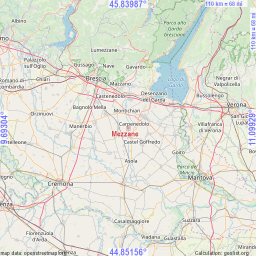 Mezzane on map