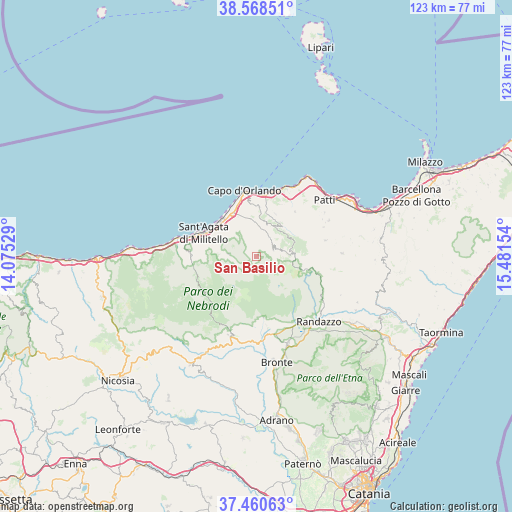 San Basilio on map