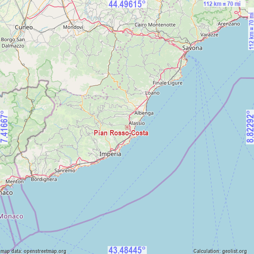 Pian Rosso-Costa on map