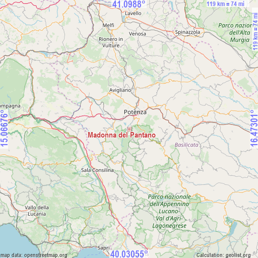 Madonna del Pantano on map