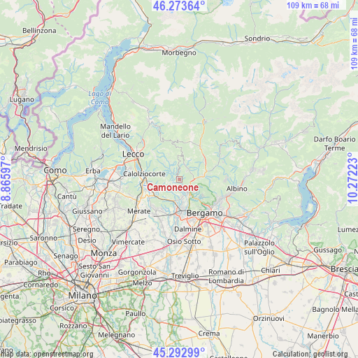 Camoneone on map