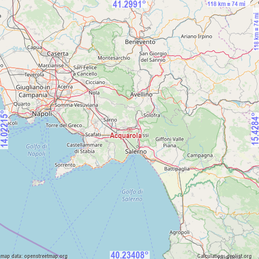 Acquarola on map