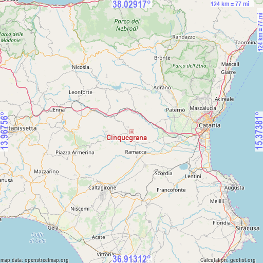 Cinquegrana on map