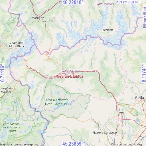 Neyran-Etabloz on map