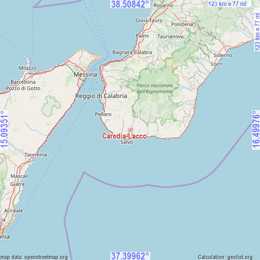 Caredia-Lacco on map