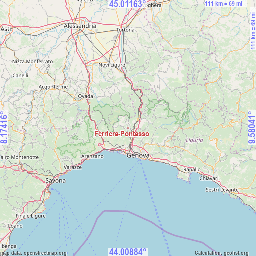 Ferriera-Pontasso on map