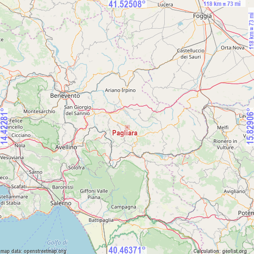 Pagliara on map