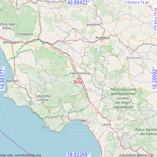 Silla on map