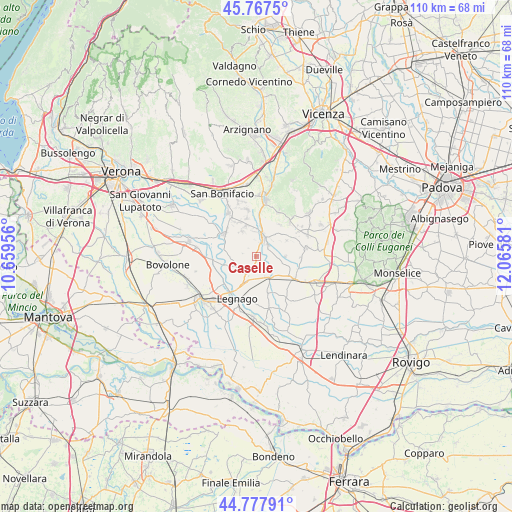 Caselle on map