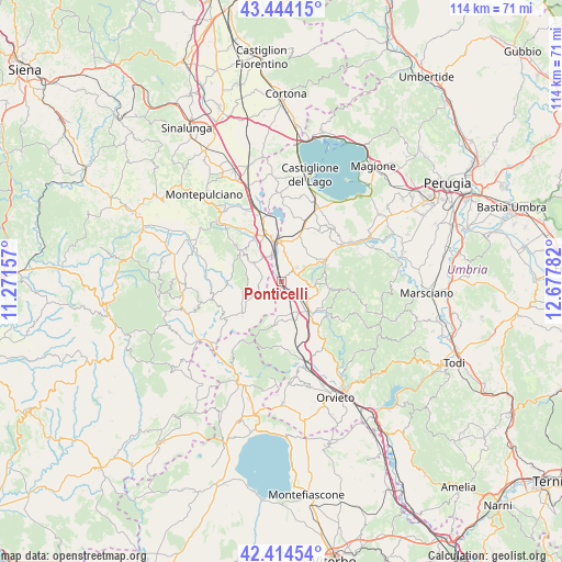 Ponticelli on map