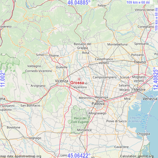 Grossa on map