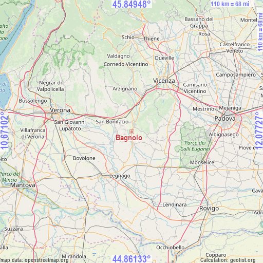 Bagnolo on map