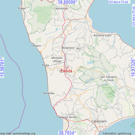 Padula on map