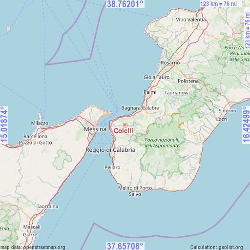 Colelli on map