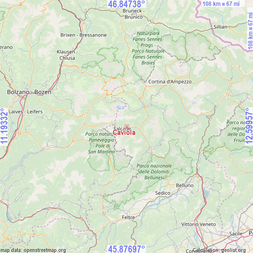 Caviola on map