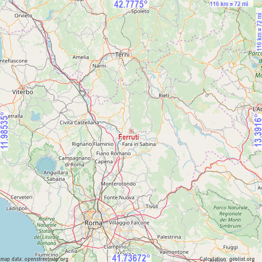 Ferruti on map