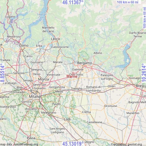 Marne on map