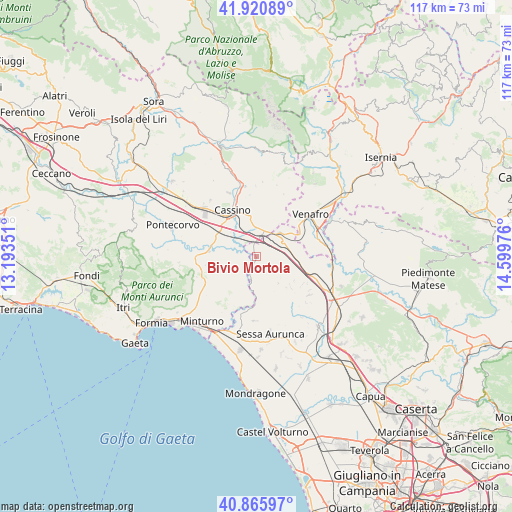 Bivio Mortola on map