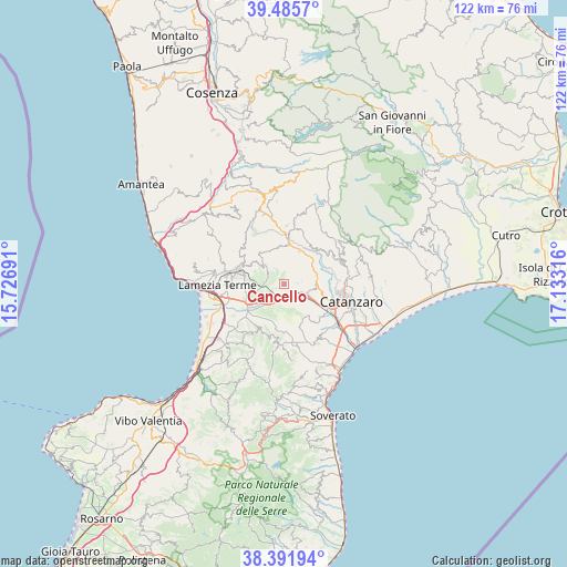 Cancello on map