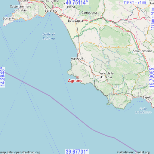 Agnone on map