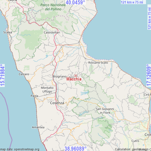 Macchia on map