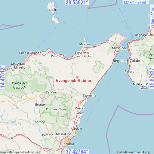 Evangelisti-Rubino on map