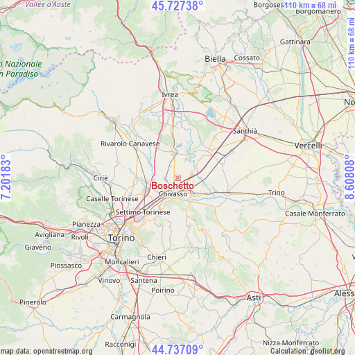 Boschetto on map