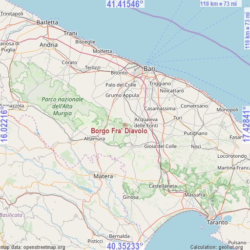 Borgo Fra' Diavolo on map