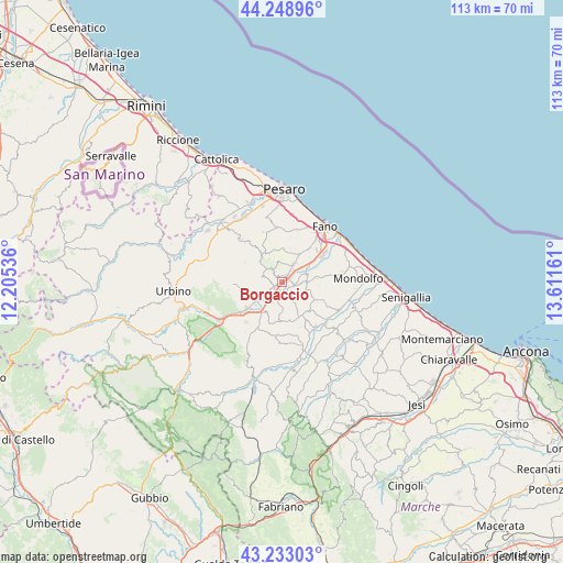 Borgaccio on map