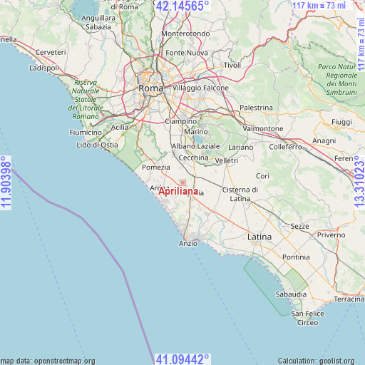 Apriliana on map