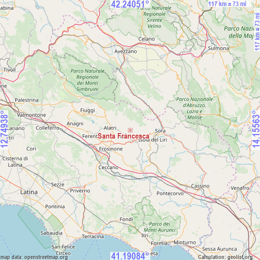 Santa Francesca on map