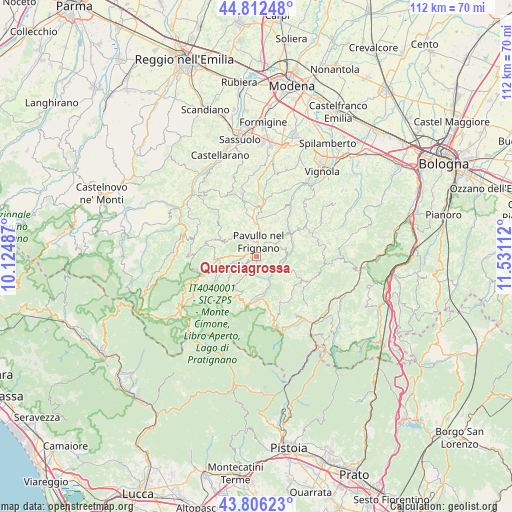 Querciagrossa on map