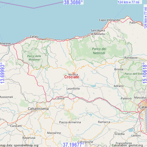 Crociate on map