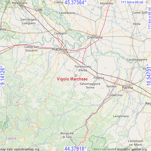 Vigolo Marchese on map