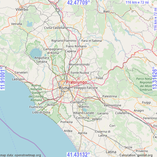 Pratolungo on map