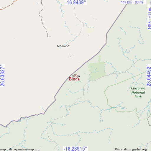 Binga on map