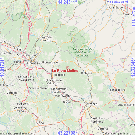 La Pieve-Molino on map