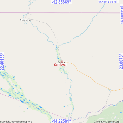 Zambezi on map