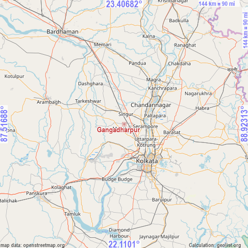 Gangadharpur on map
