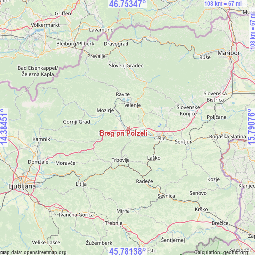 Breg pri Polzeli on map