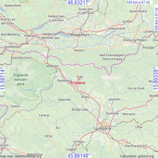 Pristava on map