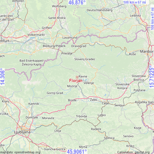 Florjan on map