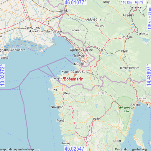 Bošamarin on map