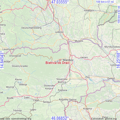 Bistrica ob Dravi on map