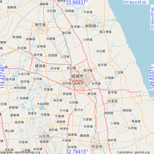 Yulong on map