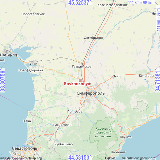 Sovkhoznoye on map