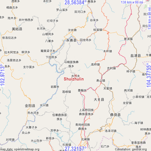 Shuizhulin on map