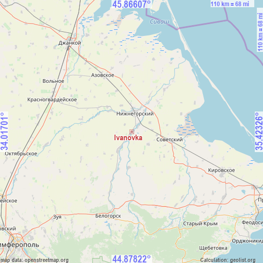 Ivanovka on map