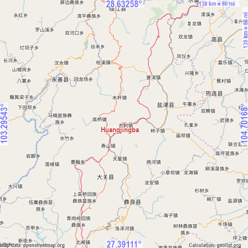 Huangjingba on map